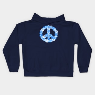 Peace Sign Blue Kids Hoodie